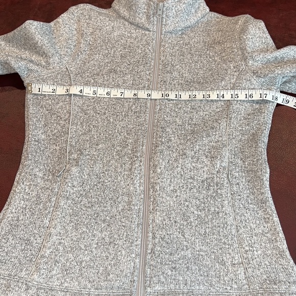 T by Talbots Gray Textured Terry Fleece Zip Up Jacket - Size P (Small) - Picture 8 of 12